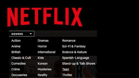 netflix categories list